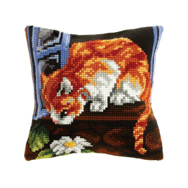 Cushion kit Curious cat 40x40 SA9533