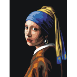 Gobeleno drobė Mergina su perlų auskaru po Jan Vermeer -30x40 SAC108
