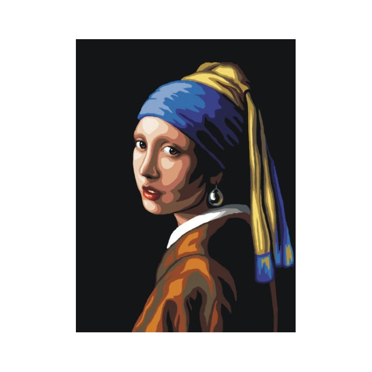 Gobeleno drobė Mergina su perlų auskaru po Jan Vermeer -30x40 SAC108