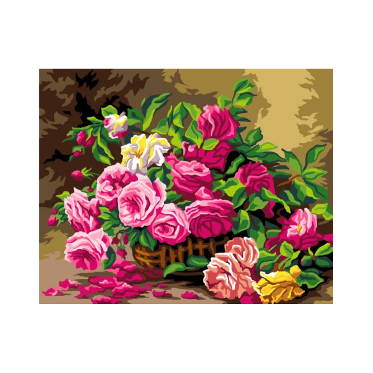 Gobeleno drobė pagal Albertą Tibule'ą Furcy de Lavault – rožės 40x50 SAC112