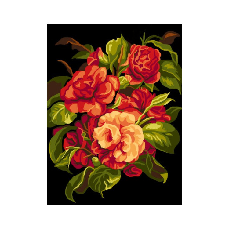 Gobeleno drobė pagal Johną C. Robertsoną – Camelias 30x40 SAC129