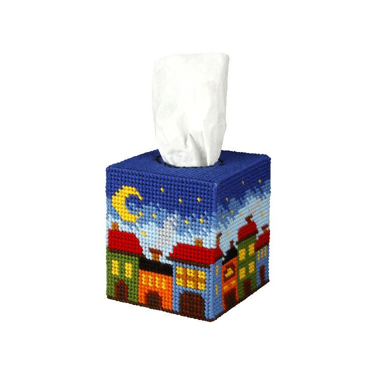 Tissue box cover  Needlepoint kit City at night SA5103