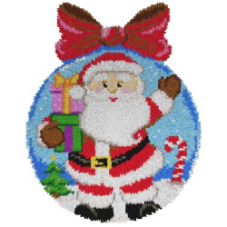 Knüpfteppich-Set 50x63cm Weihnachtskugel Weihnachtsmann SA4154