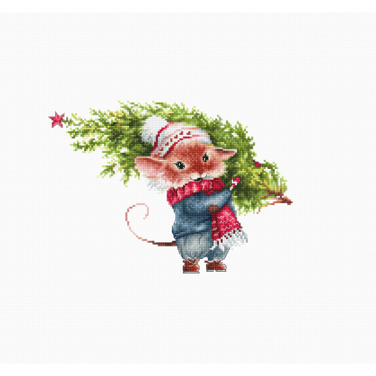 Mouse with Fir Tree SB1169
