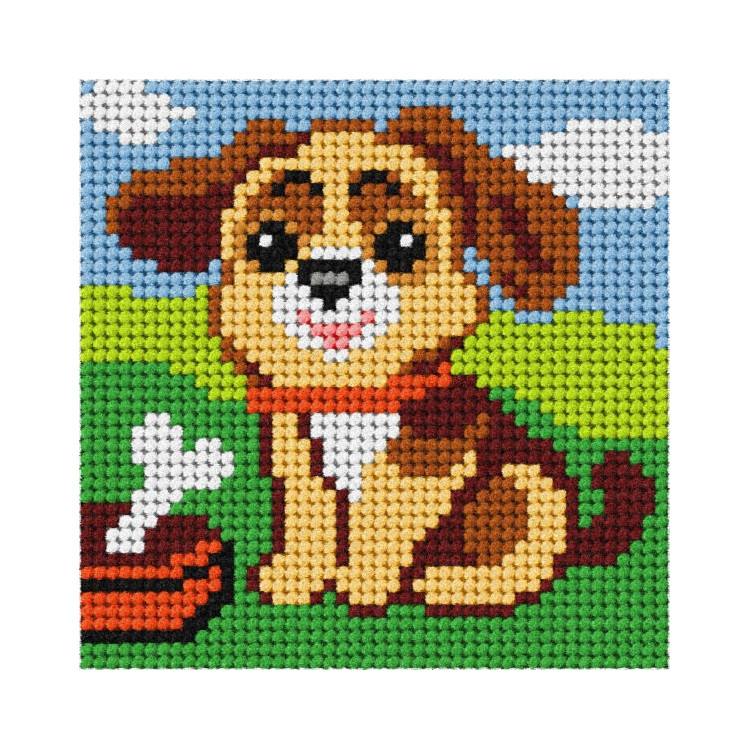 Half Stitch Complete needlepoint Dog SA6736