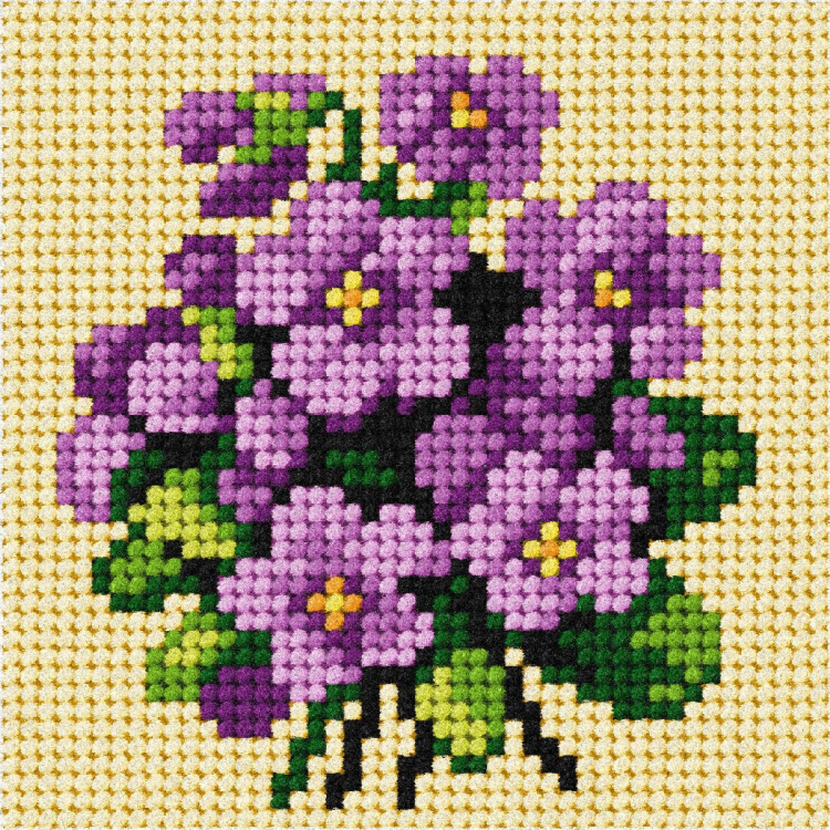 Half Stitch Complete needlepoint Violets SA6752
