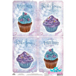 Rice card for decoupage "Sweet cakes" size: 21*30 cm AM400252D