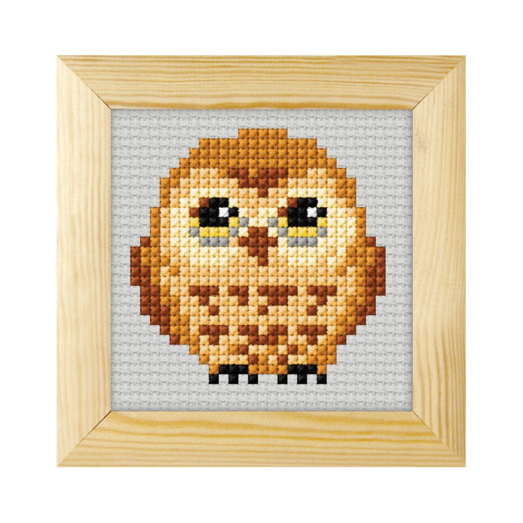 Cross-stitch kit with frame Owl SA7728