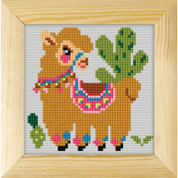 Cross-stitch kit with frame Alpaca SA7735