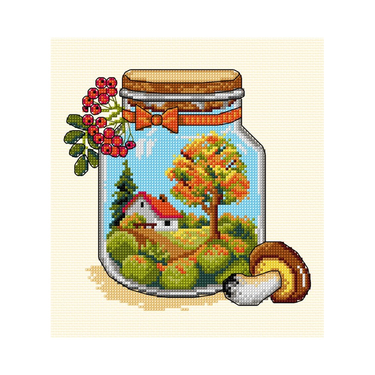 Cross-stitch kit Autumn Jar SA7773