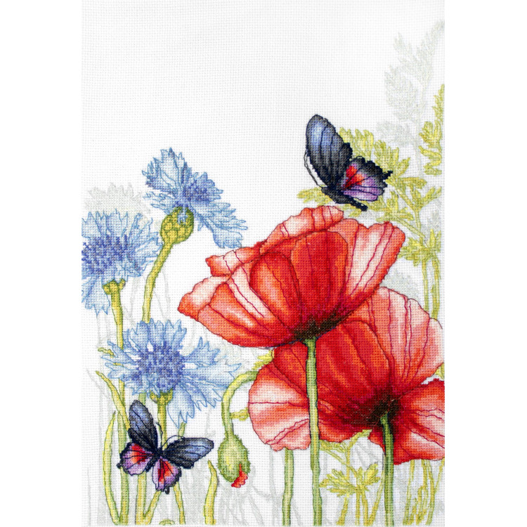 Mohnblumen und Schmetterlinge SBU4018