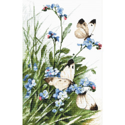 Butterflies and Bluebird Flowers SLETI939