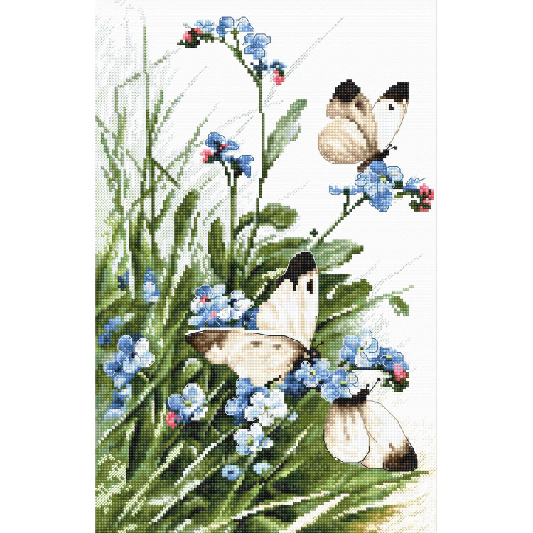Drugeliai ir mėlynojo paukščio gėlės SLETI939