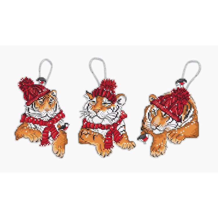 Набор игрушек "Рождественские тигры" из 3-х предметов SLETIL8017