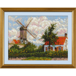 Windmühle in Knokke nach C. Pissarros Gemälde SR1702