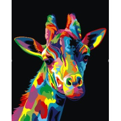 Paint by numbers kit. Rainbow Giraffe 40x50 cm T123