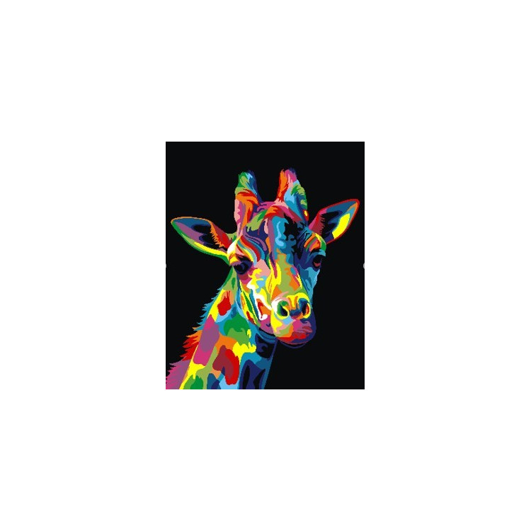 Paint by numbers kit. Rainbow Giraffe 40x50 cm T123