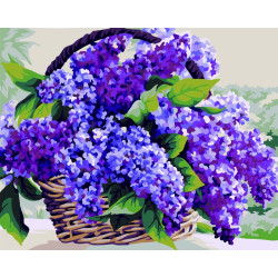 Wizardi painting by number. Lilac bouquet kit 40x50 cm T325
