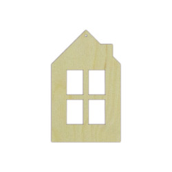 Plywood blank "House with a window" size: 8х13х0.4 сm AM777727F