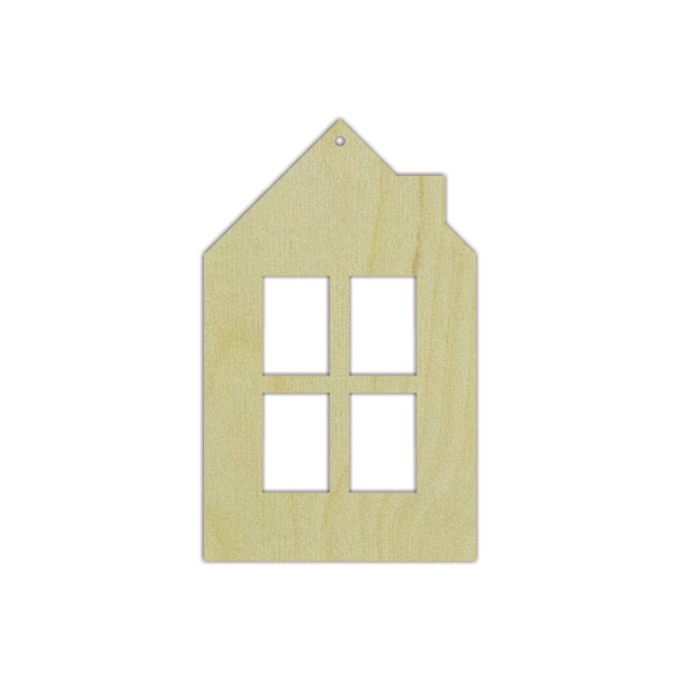 Plywood blank "House with a window" size: 8х13х0.4 сm AM777727F
