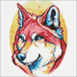 (Discontinued)Colourful Husky 20*20 cm WD2376