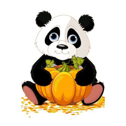 (D) Panda with Pumpkin 20 х 30 cm WD318