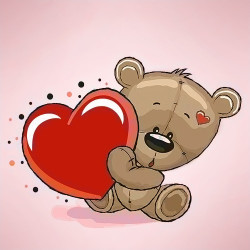 Little Bear's Heart 20*20 cm WD2299