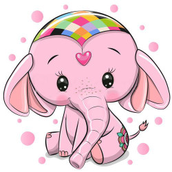 Pink Elephant 20*20 cm WD2480