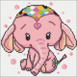 Розовый Слон 20*20 см WD2480