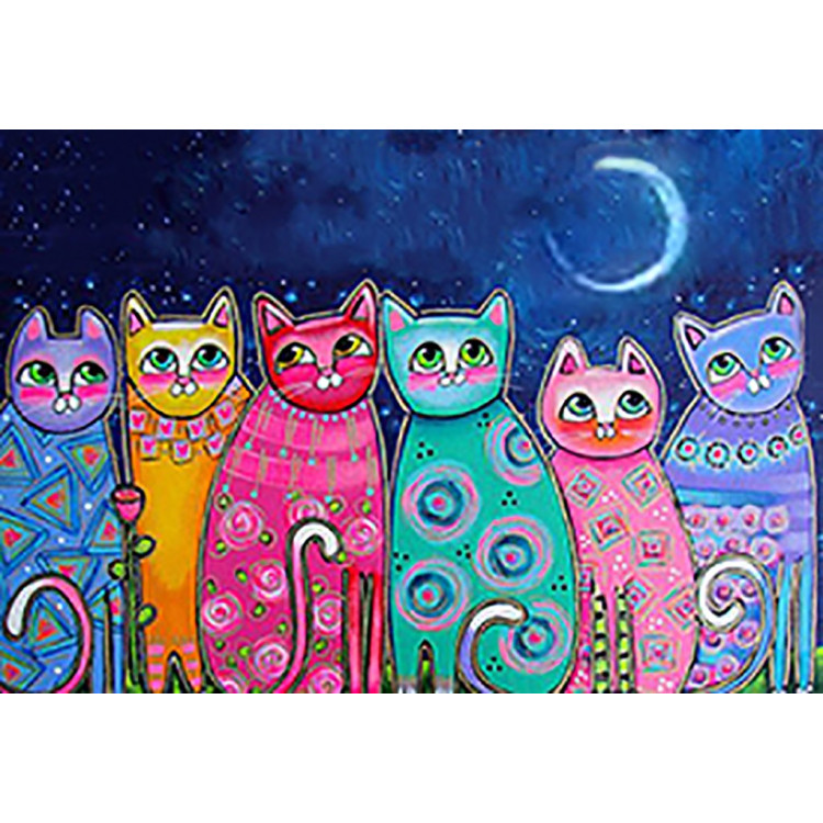 Colourful Cats 70*48 cm WD2390