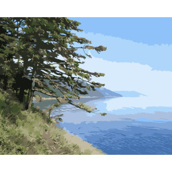 Картина по номерам Wizardi Озеро Байкал, Листвянка 40x50 см A025