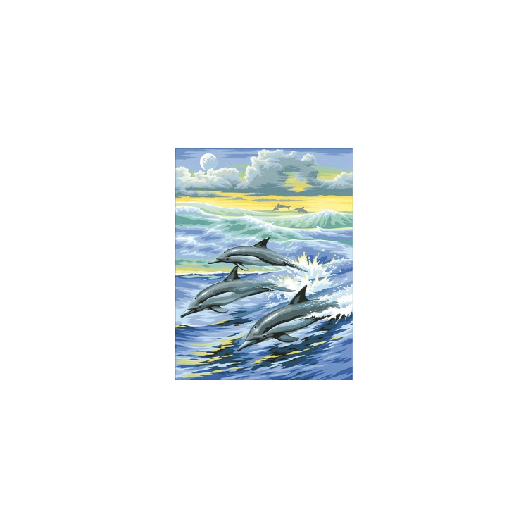 Deimantų tapybos rinkinys Dolphins Family 30х40 cm AZ-1062