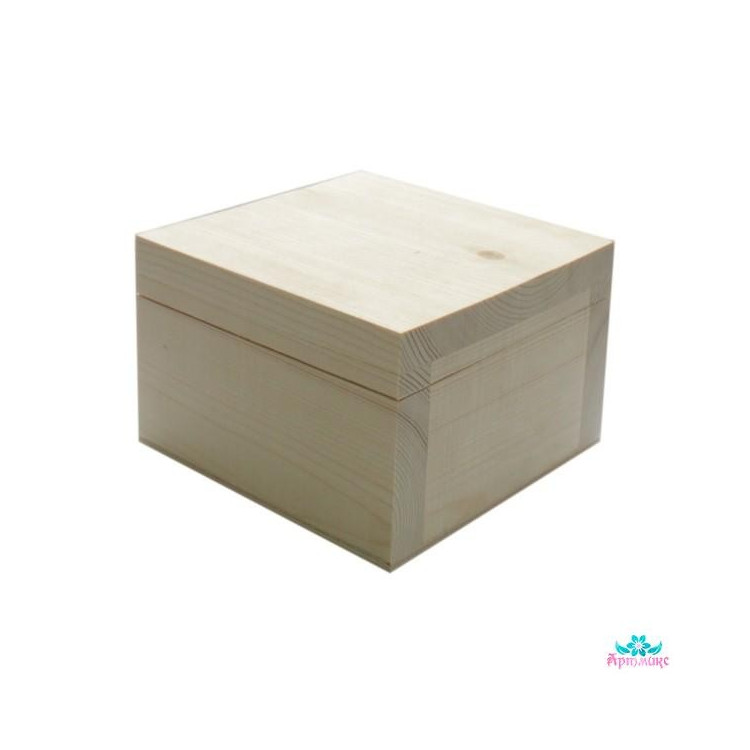 Box made of solid pine, hinged lid, size 13.5x13.5xh9 AH616014F