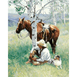 SALE (Discontinued) Hunter at Rest 38*48 cm WD159