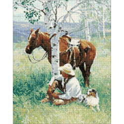 SALE (Discontinued) Hunter at Rest 38*48 cm WD159