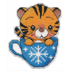 Tiger in a cup. Magnet S1431