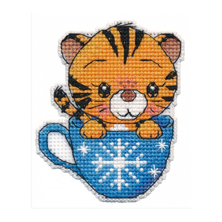 Tiger in a cup. Magnet S1431
