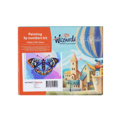 Wizardi Malen-nach-Zahlen-Set. Regenbogenelefant 16x13 cm MINI032