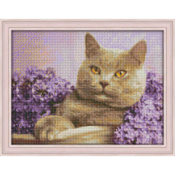 Deimantinio dažymo rinkinys Cat in the Lilac 40х30 cm AZ-1417