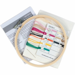 Cross stittch kit with hoops