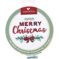Cross stitch kit with wooden hoop