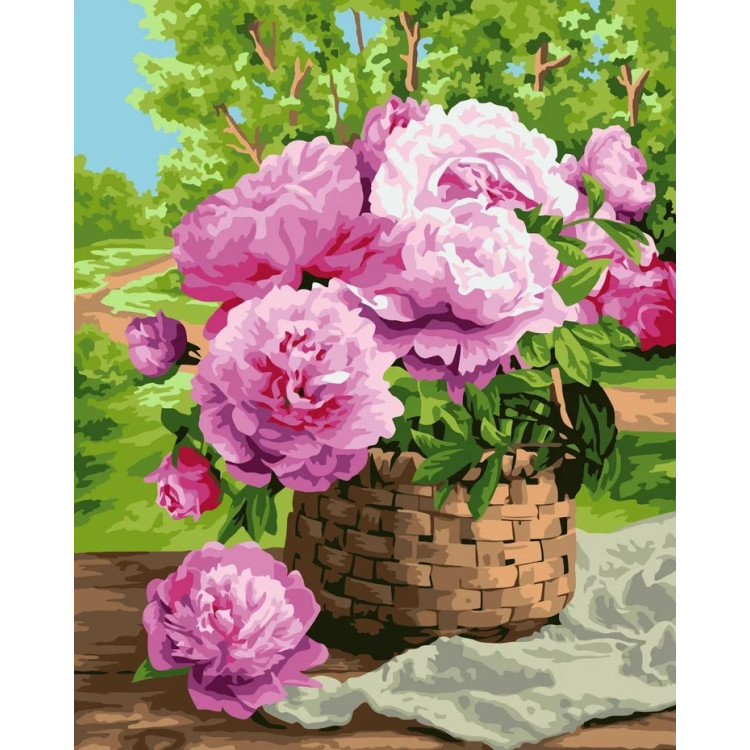 Paint by numbers kit Garden basket 40x50 B133