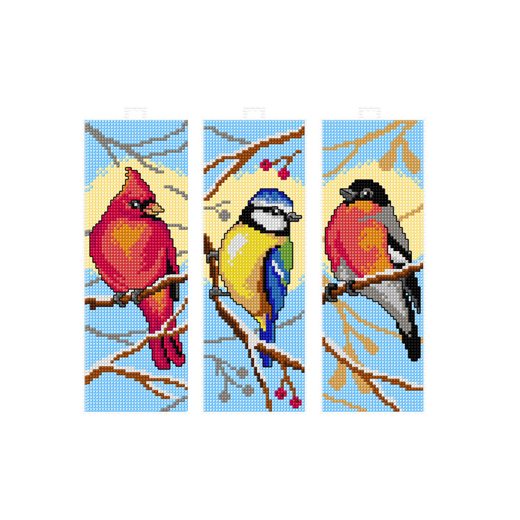 Cross-stitch kit Bookmarks birds SA7680
