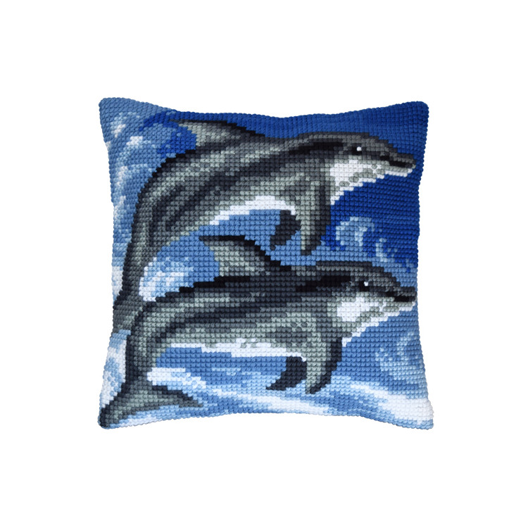 Cushion kit for embroidery Dolphins 40x40 SA99065
