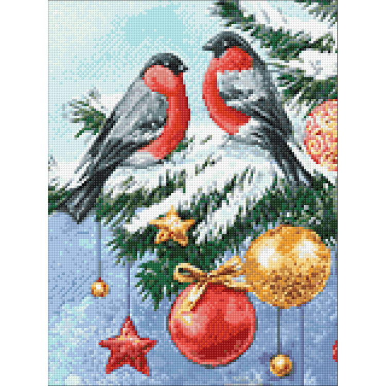 Bullfinches and Christmas tree 30*40 WD3040