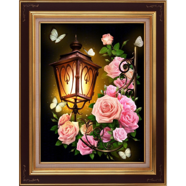 Lantern in roses 30*40 cm AM1721
