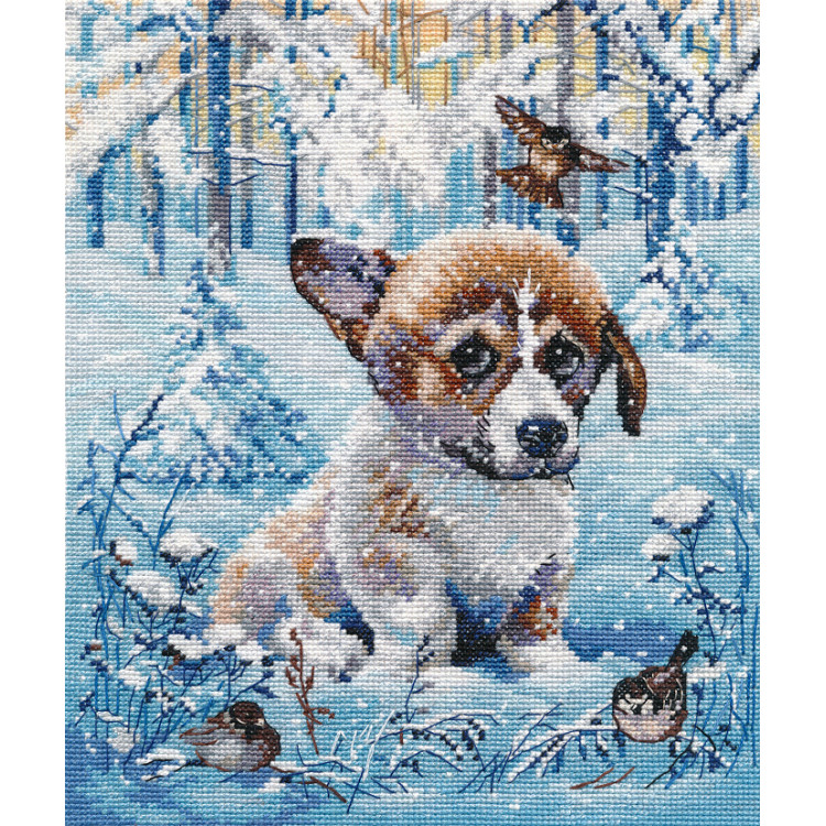 Набор для вышивки крестом "Снежный щенок" S1482