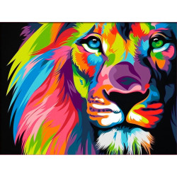 Разноцветный лев 40*30 см AM4006