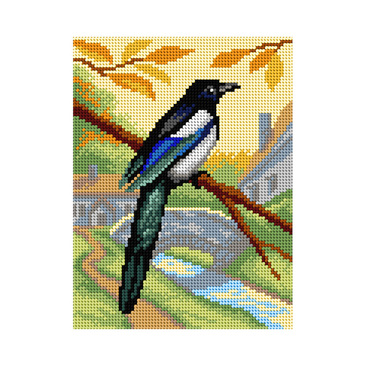 Tapestry canvas Magpie 18x24 SA3440