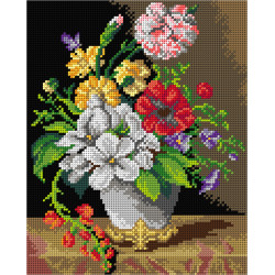 Gobeleno drobė pagal Elise Bruyere – Gėlių vaza 24x30 SA3375